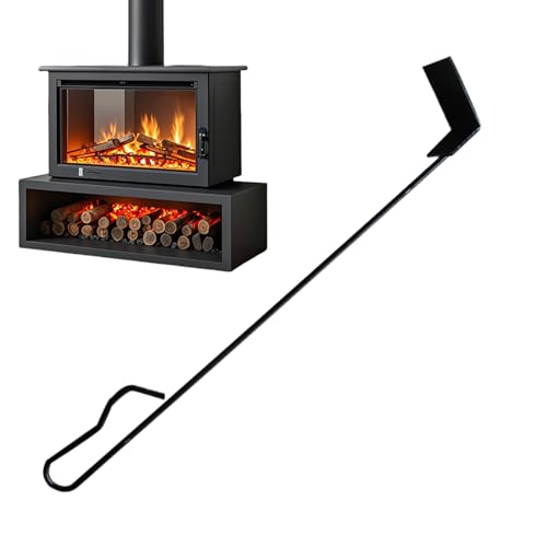 Juego de raspador de cenizas de chimenea: rastrillo de cenizas de alta calidad para manguera de humo, herramienta de limpieza de chimenea, raspador resistente para barbacoas de carbón, chimeneas