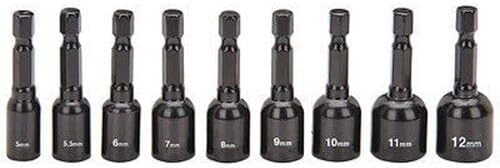 ARC-POWER for 9 Piece Magnetic Metric Hex Nutsetters Nut Setter Driver Bit Set Kit