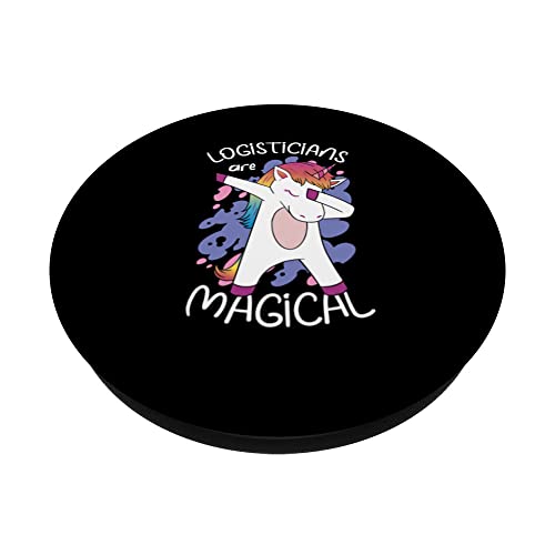 Logisticians Are Magical Job Shipment Tracking Delivery PopSockets Swappable PopGrip, Black - Image 2