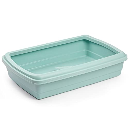 Arenero/Gatera para Gatos - Fabricado en España - Incluye Pala - Productos para Mascotas, Arena y Limpieza del hogar, arenero de Gato con Pala - 47 x 31 x 11 cm - Color Verde Pastel