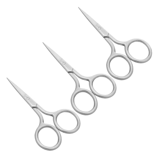 HAKIDZEL 3個鼻毛修剪器 ステンレス製 丸頭 設計 多機能フェイシャルグルーミングはさみ 眉毛 口ひげ あごひげの繊細なトリミングに 携帯便利