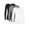 Sivvan-3-Pack-Womens-Comfort-Long-Sleeve-T-ShirtUnderscrub-Tee Sivvan Scrubs for Women - Long Sleeve Comfort Underscrub Tee 3-Pack - S85003 - Black/Dark Marl Grey/White - S