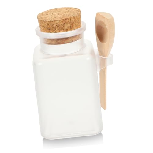 Alipis 6 piezas Botes de Sal de Baño con Tapón de Corcho Frascos Transparentes de Reutilizables con Cuchara para Cosméticos y Polvos Envases Herméticos Portátiles para Baño y Viaje