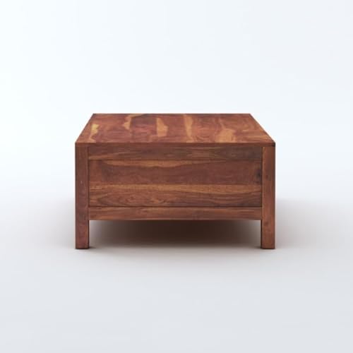 Image of MAMTA DECORATION Solid Sheesham Wood Coffee Table for Living Room | Wooden Center Table with 3 Drawers Storage for Home, Hall & Lounge | Modern Tea Table | Rectangular Coffee Table | Honey Finish