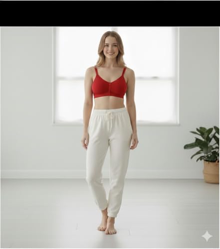 Image of Women's Maternity Nursing Bra, Front Open with Button Closure, Wirefree Padded, Seamless Inner, with Tube Bra,Pack of 1 (Free Size 30,32,34)