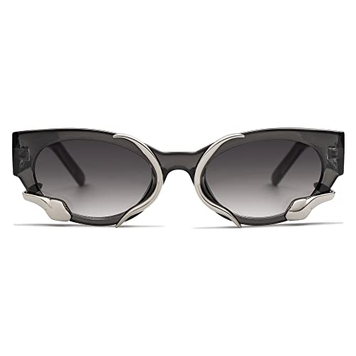 Trendy Sunglasses for Women Men Vintage Narrow Cateye Metal Snake Sunnie Y2k Accessories AP3621