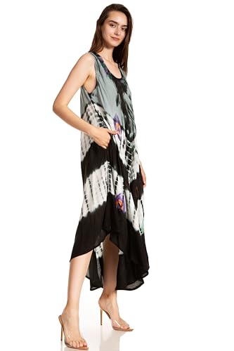 Image of Sakkas Peacock Feather Caftan Dress /Cover Up