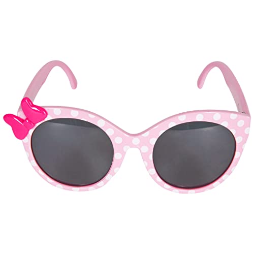 Jerry Leigh Pink and White Polka Dot Minnie Mouse Youth Cat Eye Sunglasses, Disney Favorite Character Accessories for Girls, One Size