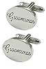 COLLAR AND CUFFS LONDON Wedding Cufflinks for Groomsman - with Box - Cufflinks for Men - Solid Brass Metal - Oval Design - Groomsmen Cufflinks - Wedding Gift - Silver Colour - One Pair #3