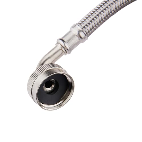 EFIELD 5 Ft Premium Washing Machine Hose with 90 Degree Elbow, Hot or Cold Water Supply Line, PVC Core with Braided Stainless Steel (5 Ft)