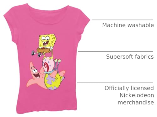 Image of Nickelodeon Girls' Spongebob Squarepants, Patrick, & Gary Girls Short Sleeve T-Shirt