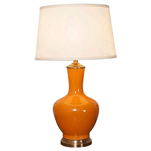 XJJZS Modern Table Lamps Set of Coastal Ceramic Linen Fabric Drum Shade for Living Room Family Bedroom