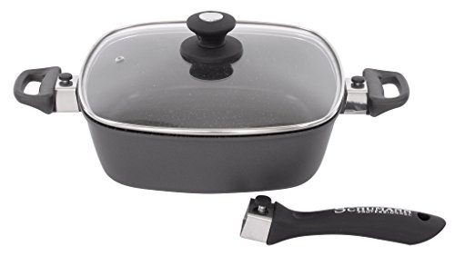 SCHUMANN PROFESSIONNEL SSE2302800 Sauteuse/sautoir 5 pièces Moove Black, Fonte d'Aluminium/Revêtement, Beige, 28 cm