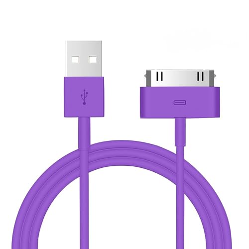 Master Cables Cable USB de carga y sincronización de 30 pines, 1 m, compatible con iPod Nano, Touch, Classic, Video, iPhone 3G/3GS/4/4S y iPad 1/2/3   Cable de transferencia de datos y carga (morado)