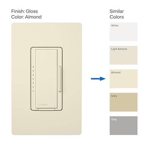 Image of Lutron Maestro LED+ Dimmer Switch for Dimmable LED, Halogen and Incandescent Bulbs, 150W /150W /Single-Pole or Multi-Location, MACL-153M-AL, Almond