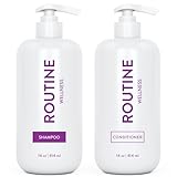 Routine Wellness Shampoo and Conditioner Set for Stronger Hair - Vegan, Clinically Tested Biotin Shampoo with Nourishing Oils and Vitamins - Rose Hips 14oz (Pack of 2)