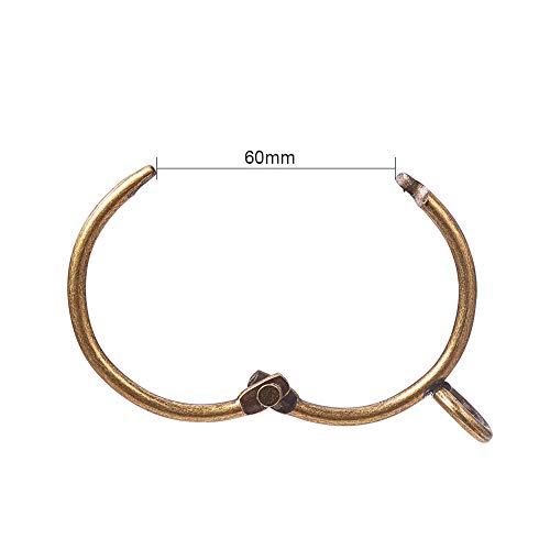 image for INCREWAY Curtain Rings, 16 Pcs 1.5 Inch Inner Diameter Open Metal Curt