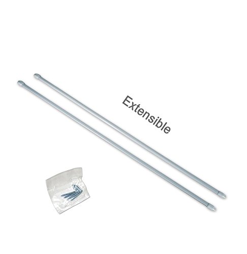 Paire de tringles plates et extensibles pour rideaux - 40-65cm
