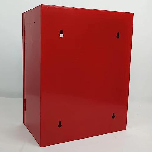 Image of ISOP AED Defibrillator Storage Cabinet | Wall Mounted First Aid Box | Universal AED Cabinet for Emergency Equipment or Rescue Survival Kit | Wall-Mounted Box - Emergency Escape Ladder Locker RED