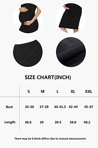 Smallshow Women'S Sleeveless Maternity Dress Ruched Pregnancy Clothes Medium Black thumb #3