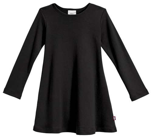 Image of City Threads Girls' 100% Cotton Long Sleeve Dress - Active Kids School, Playing, Parties - Made in USA