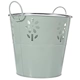 Kisangel Blumenbehälter Aus Eisen Vintage Pflanztopf Mit Griff Stilvolles Hohles Design Für Balkon Und Garten Für Blumenarrangements Robuste Und Langlebige Aufbewahrungslösung Xh