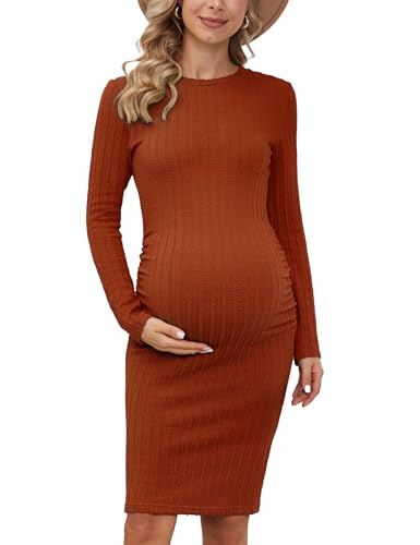 red bodycon maternity dress Solid Rayon Jersey Maternity Tube Dress BURGUNDY / LARGE