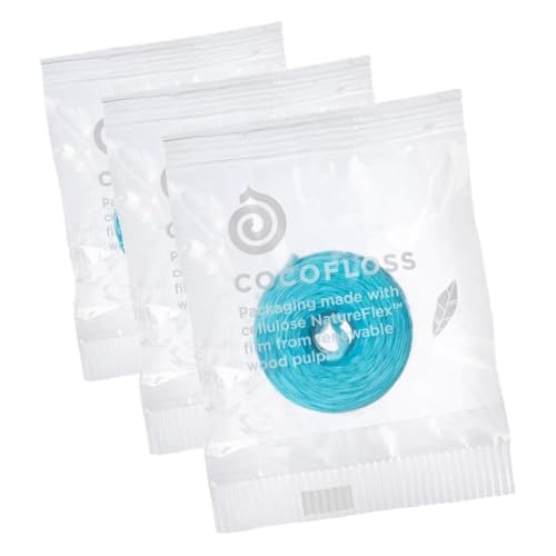 Image of Cocofloss Expanding Woven Dental Floss Refill by Cocolab, Waxed Tooth Floss for Daily Oral Care, Coconut Oil Infused, Vegan, for Adults and Kids, Mint Scent, 9 Pack Refills