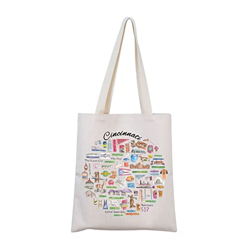 MNIGIU Cincinnati Tote Bag - Souvenir Gift and Travel Bag - Welcome Gift