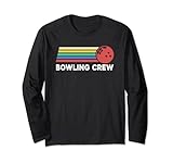 retro bowling crew vintage bowling ball strike team giocatore maglia a manica