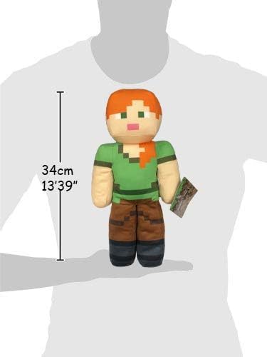 Plush Figures Compatible Minecraft Video Game Enderman Steve Alex Creeper Wolf Lama Ocelot Pork (Alex), Gray - Image 2