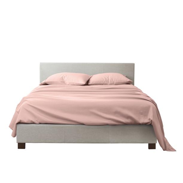 Image of BEVI - Home Premium Solid Plain Single Bedsheet with 1 Pillow Cover 300 TC Microfiber for Single Bed | Size (60 inch x 90 inch) Peach Onion