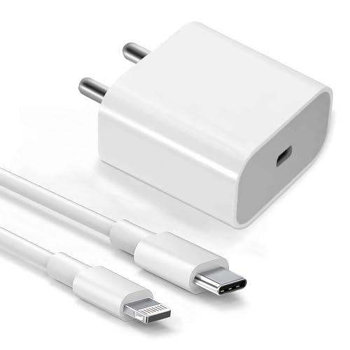 Image of 20W Charger Adapter Compatible with i-Phone 14 /13 /12 /11 /X All Models | with Type-C to Lighting Original Cable (PD Cable + PD Adopter)