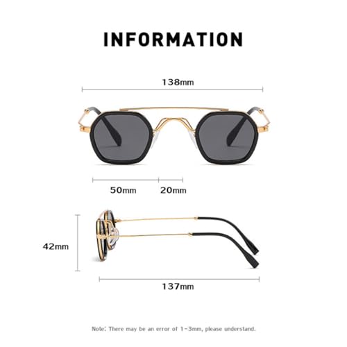 Punk Alloy Polygon Sunglasses Women Retro Round Sunglasses Men Glasses UV400 Eyeglasses Shades,m328842