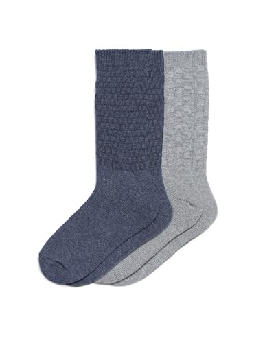 Image of HUE Women's Merino Wool Blend Crew Boot Breathable Natural Temperature Regulating Moisture Wicking Athletic Socks 2 Pair Pack