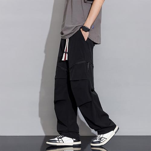 Teens Boys Baggy Cargo Pants Y2K Drawstring High Waist Wide Leg Sweatpants Convertible Casual Hiking Pants Age 13-17Y3