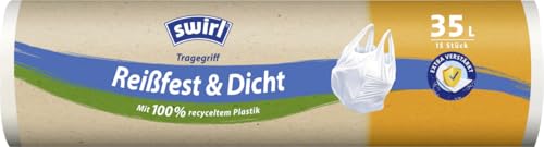 swirl 15 sacchetti per la spazzatura con maniglia, 35 l