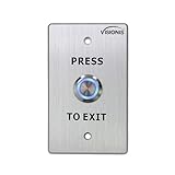 Visionis VIS-7001 Indoor Outdoor Weather and Waterproof Rated IP65 Stainless Steel Door Bell Type Round Request to Exit Button Standard Size for Door Access Control With LED Light NC COM and NO Output