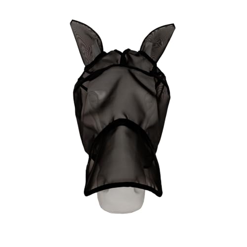 Masque anti-mouche protégeant yeux nez oreilles poney taille COB noir