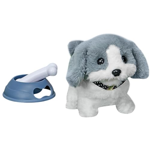 Bexdug Perro Robot para niños, Cachorro Robot - Robot electrónico para Mascotas Que ladra con Bolso de Hombro - Juguete Interactivo para Cachorros de Felpa Que Camina, Lindos Juguetes para niños