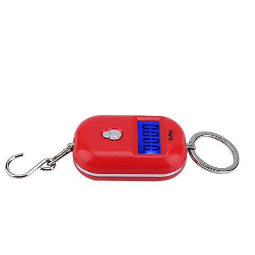 25kg / 5g balance numérique portable balance à bagages suspendue balance ultra-mini balance poids crochet précis balance électronique LCD rétro-éclairage cuisine rouge (sans batterie)