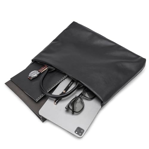 Men's Briefcase Vintage 14.5 inch Waterproof Leather Laptop File Fashion Bag4