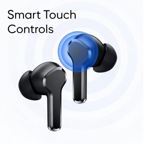 Image of Original Wireless for realme Buds T200x Advanced True Audio Earphones Delivering 12.4mm Dynamic Sound Output, 25dB Noise Reduction, Quad Mic (Black)