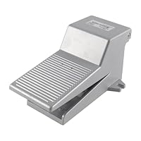 Hoite Pneumatischer Fußpedalschalter, 2 Positionen, 5-Wege-Aluminium-Pneumatik-Fußpedalventilschalter-Kit Mit Abdeckungsverriegelung 4F210-08L