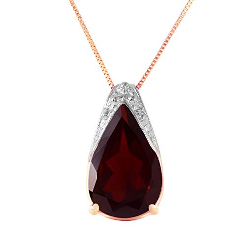 Galaxy Gold Gg 5 Carat 14K 16" Solid Rose Gold Necklace With Natural Pear-Shaped Garnet #TOP10