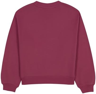 Tommy Hilfiger Girls' Long Sleeve Fleece Pull-Over Crew Neck Sweatshirt, Soft & Comfortable, 85 Berry Blast, 16 - 1