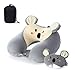 AOOPOO Memory Foam Reisekissen Kinder Nackenkissen Niedliche Tierform Nackenhörnchen Kopfstütze Baby Reise Schlafkissen mit Augenabdeckung Aufbewahrungstasche (Koala)