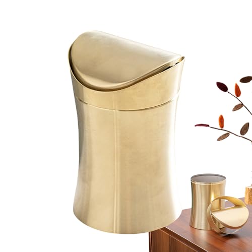 Papelera de acero inoxidable de 1,5L cubo de basura portátil para coche y oficina