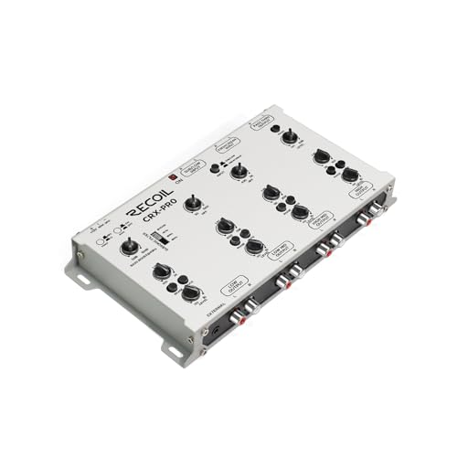 Recoil CRX-PRO 5-Way Electronic Crossover for Car Audio Pro Level Signal Processor Equalizer w/Subsonic Filter 4 Channel Output Pass Thru Bass Boost 12V Active Crossover Network