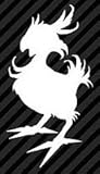 Chocobo Bird Standing 6' Tall Silhouette Final Fantasy FF Logo Die Cut Decal - White Color